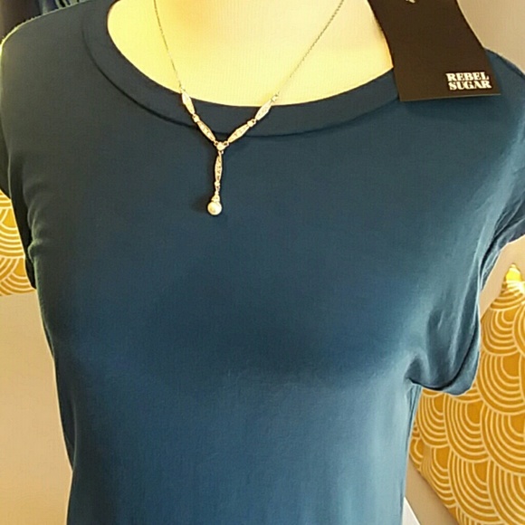 Rebel Sugar t-shirt short sleeve blue  dress - Picture 2 of 6